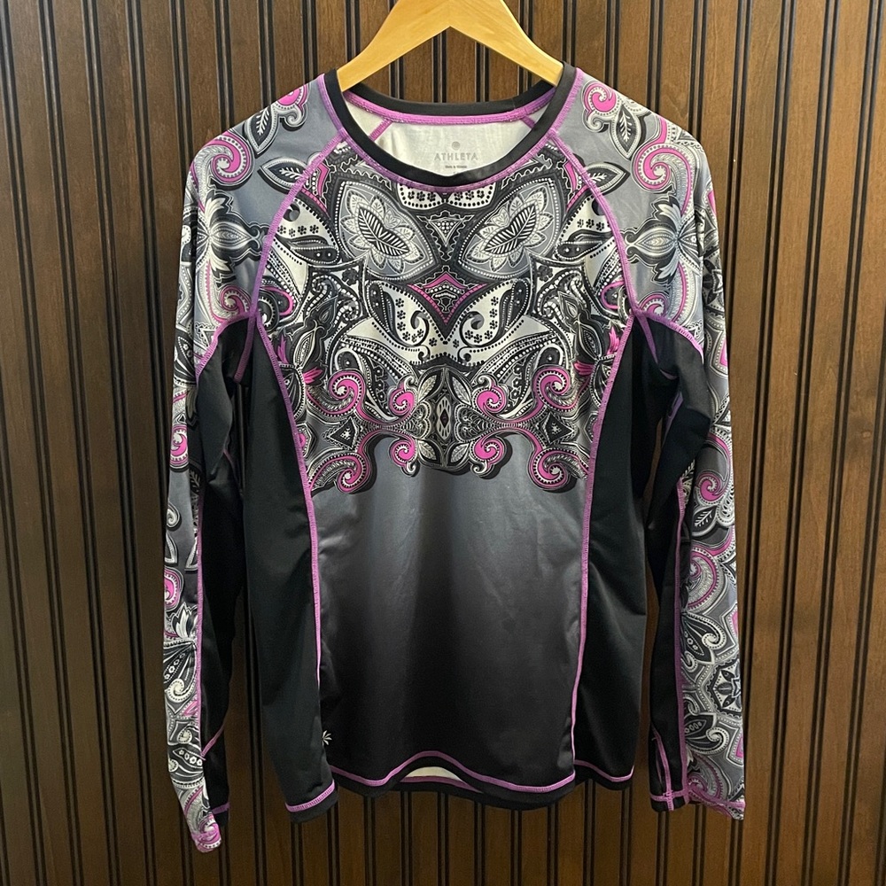 Athleta Paisley Long Sleeve Top